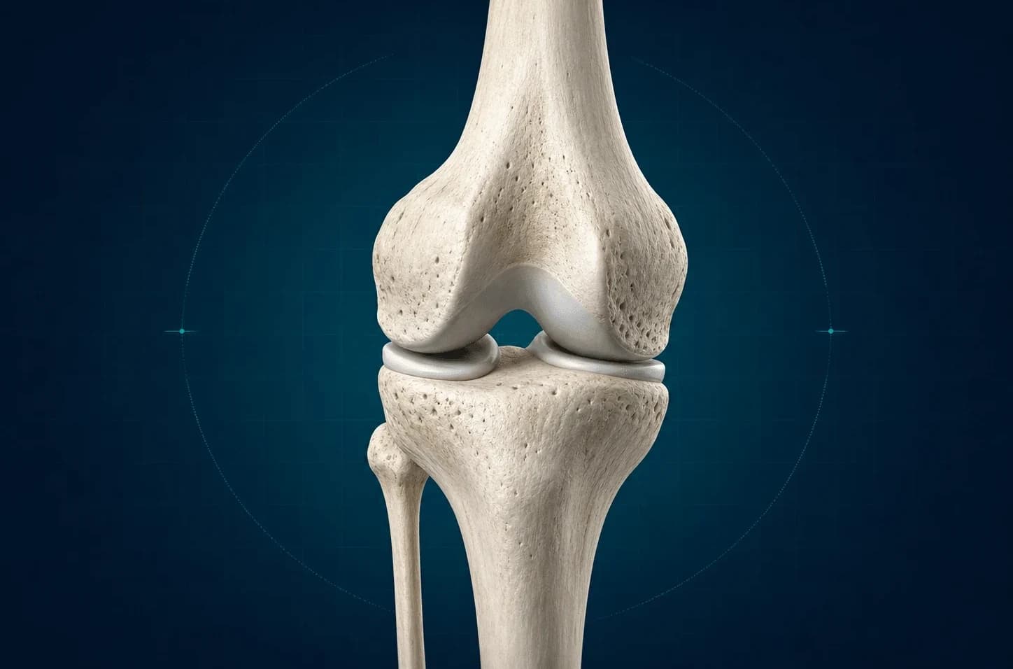 Femur ve tibianın temiz 3B anatomik modeli